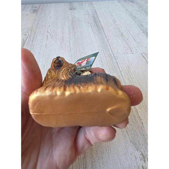 OWC old world Yorkie dog glass glitter ornament puppy Xmas tree - Picture 10 of 10